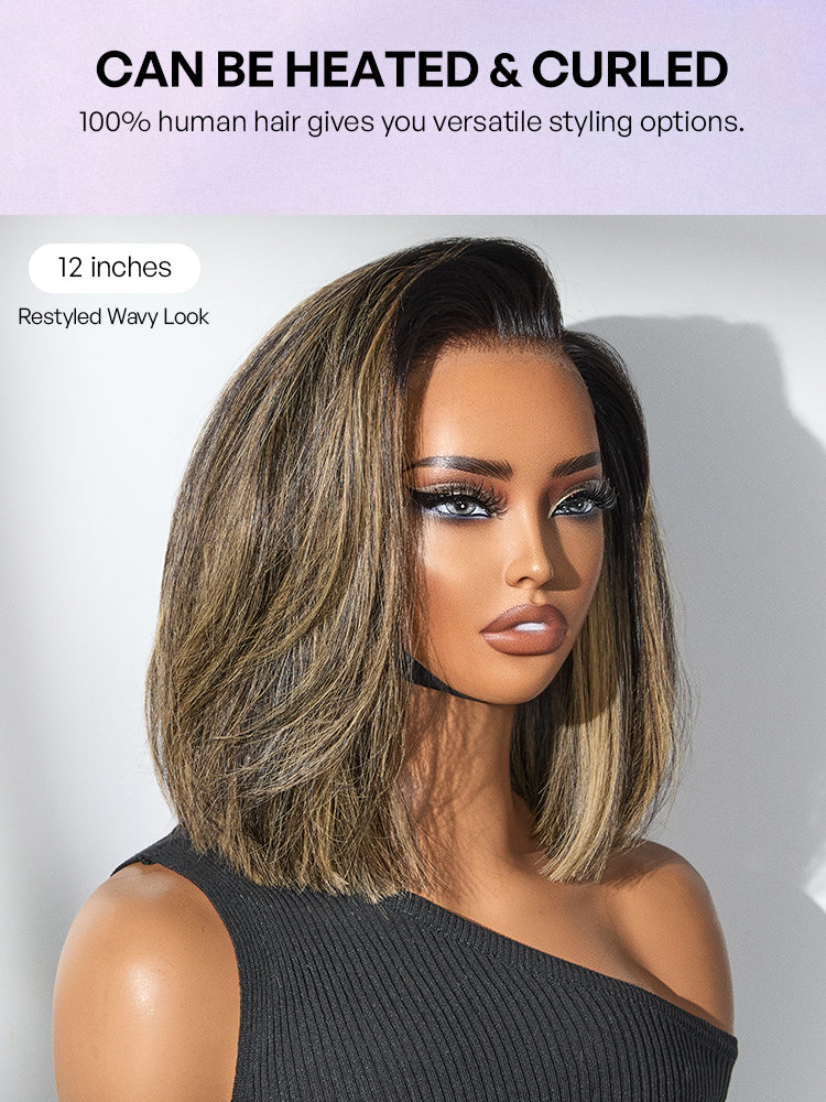 Luvme All-Day Comfort™ Wig Blonde Highlight Blunt Cut Bob Glueless Minimalist HD Lace Short Bob Wig Pre-Cut Lace-37