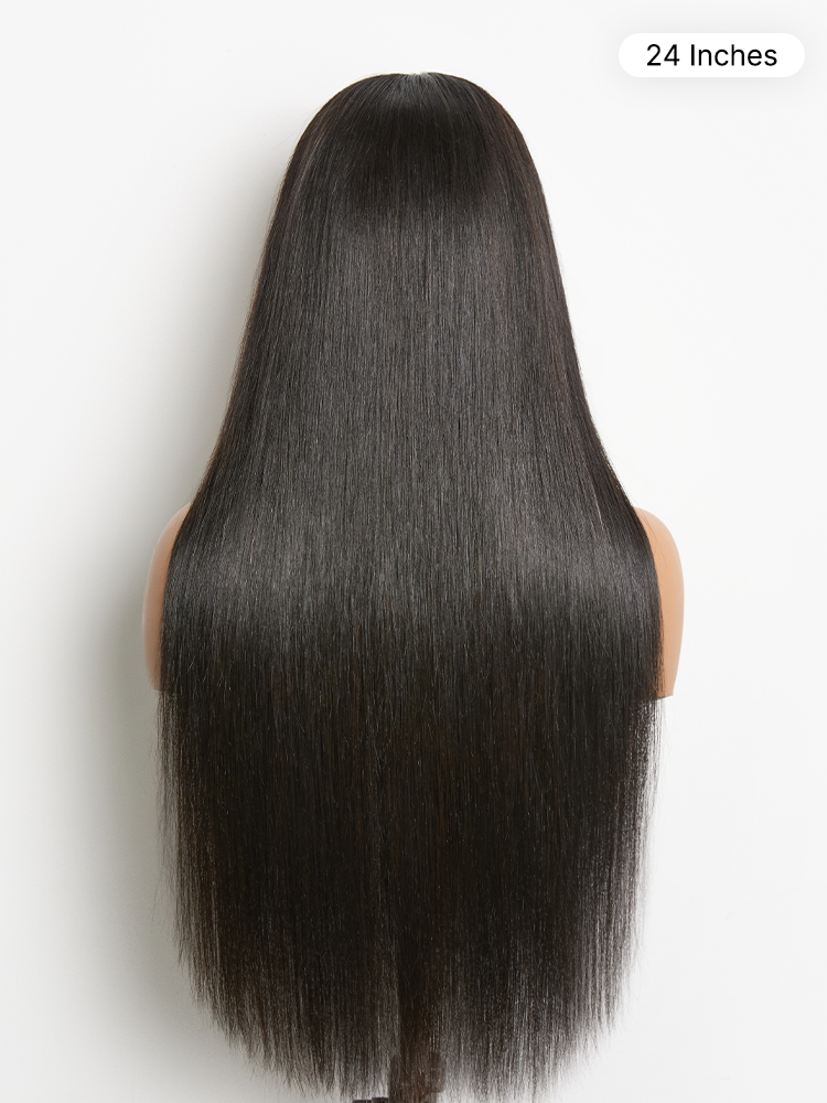 Lagos Hairline Over-Plucked M-Shaped Hairline Natural Looking Silky Straight Human Hair 13×4 Lace Frontal Wig Pre-Cut Lace-44