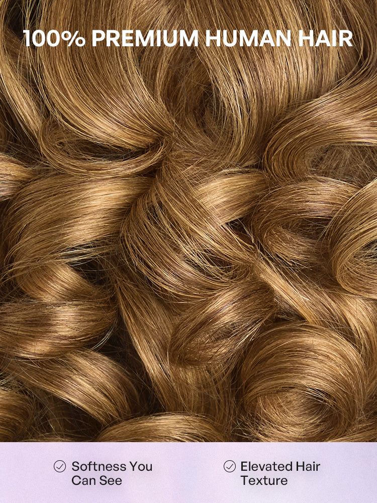 Honey Blonde Old Money Egg Curl Glueless Minimalist Lace Wig Pre-Cut Lace-03
