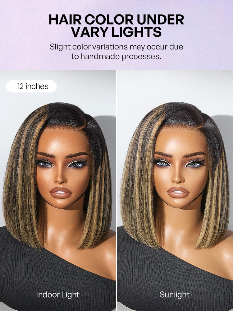 Luvme All-Day Comfort™ Wig Blonde Highlight Blunt Cut Bob Glueless Minimalist HD Lace Short Bob Wig Pre-Cut Lace-42
