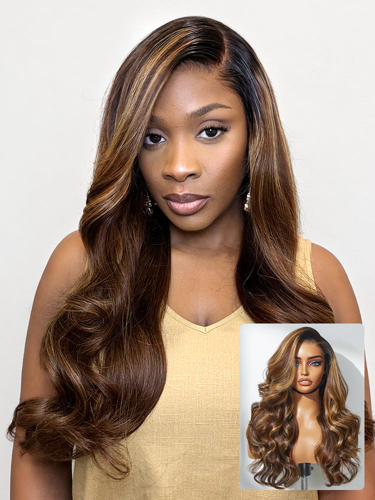 Luvme All-Day Comfort™ Wig 180% Density Honey Golden Blonde Loose Body Wave 7x6 Closure HD Lace Human Hair Wig Pre-Cut Lace-49