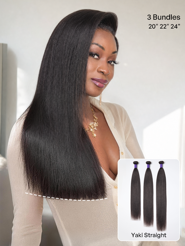 Luvme 3pcs Body Wave / Water Wave / Deep Wave / Yaki Straight / Silky Straight 100% Virgin Human Hair Bundles-56