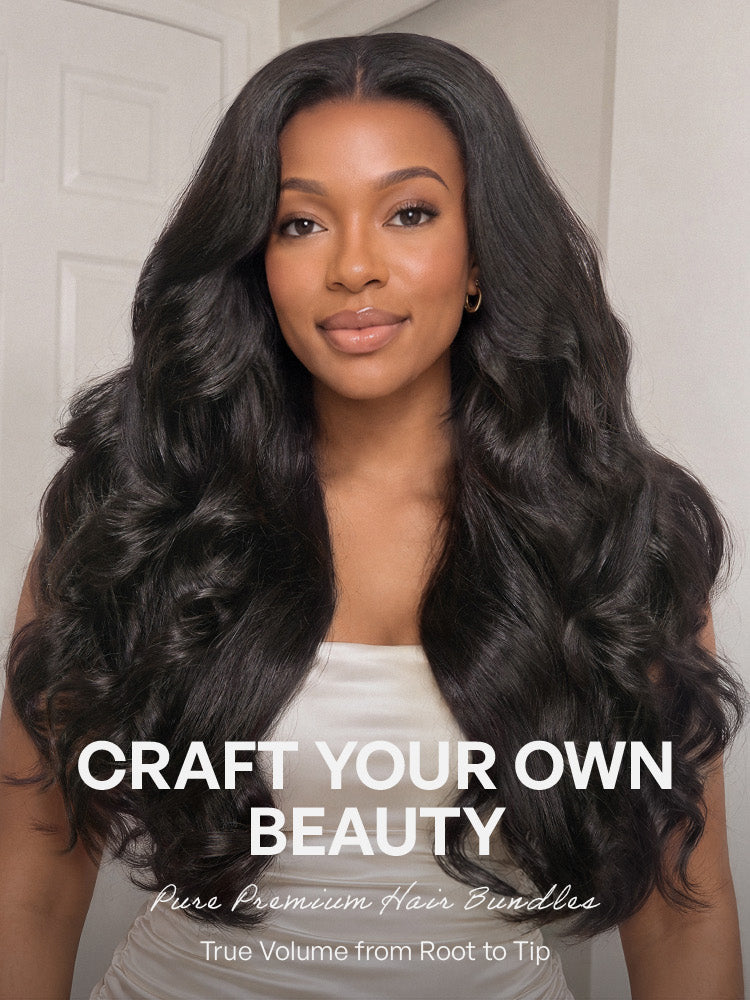 Luvme 3pcs Body Wave / Water Wave / Deep Wave / Yaki Straight / Silky Straight 100% Virgin Human Hair Bundles-57