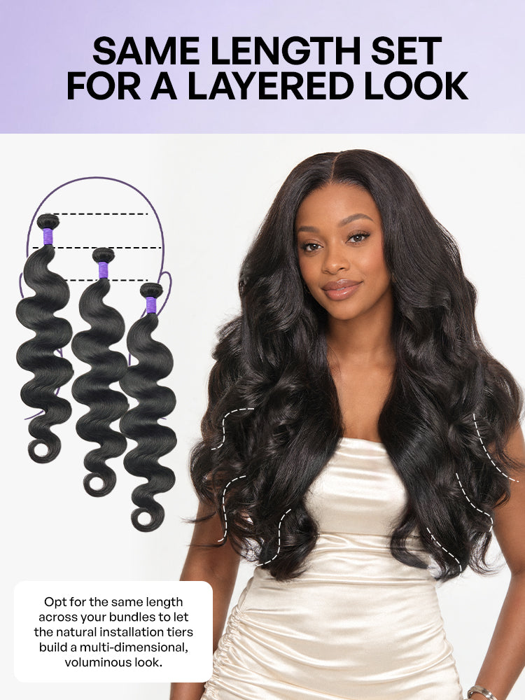 Luvme 3pcs Body Wave / Water Wave / Deep Wave / Yaki Straight / Silky Straight 100% Virgin Human Hair Bundles-62