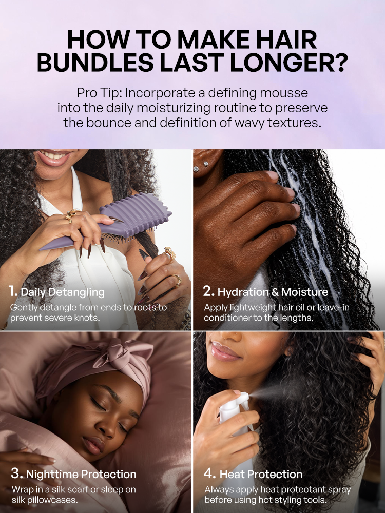 Luvme 3pcs Body Wave / Water Wave / Deep Wave / Yaki Straight / Silky Straight 100% Virgin Human Hair Bundles-66