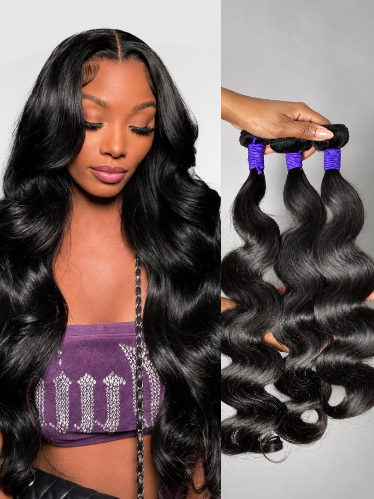 Luvme 3pcs Body Wave / Water Wave / Deep Wave / Yaki Straight / Silky Straight 100% Virgin Human Hair Bundles-75