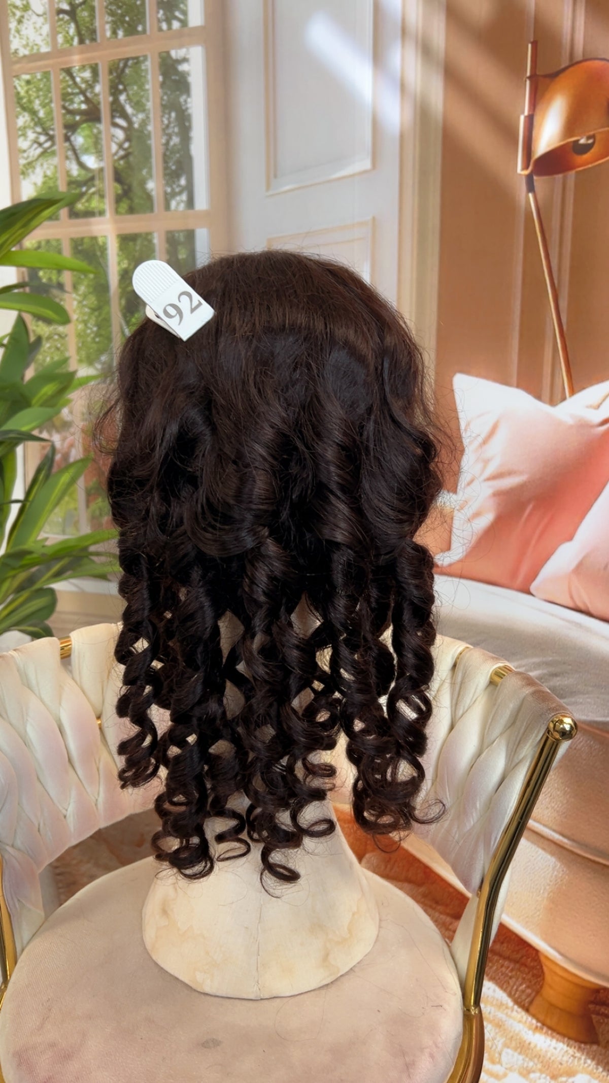 Luvme Hair live outlet wig with layered brown and blonde highlights, styled with soft waves and natural hairline.