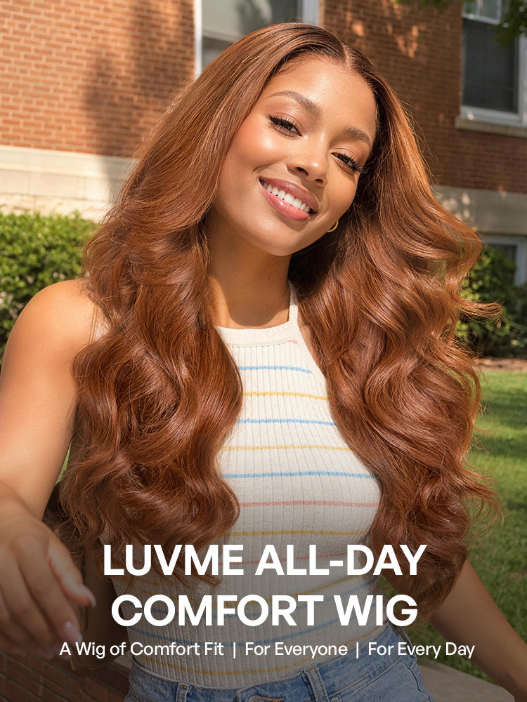 Luvme All-Day Comfort Wig 200% Density Ombre Ginger Brown Loose Wave PartingMax Glueless 7×6 Closure HD Lace Wig Pre-Cut Lace-09