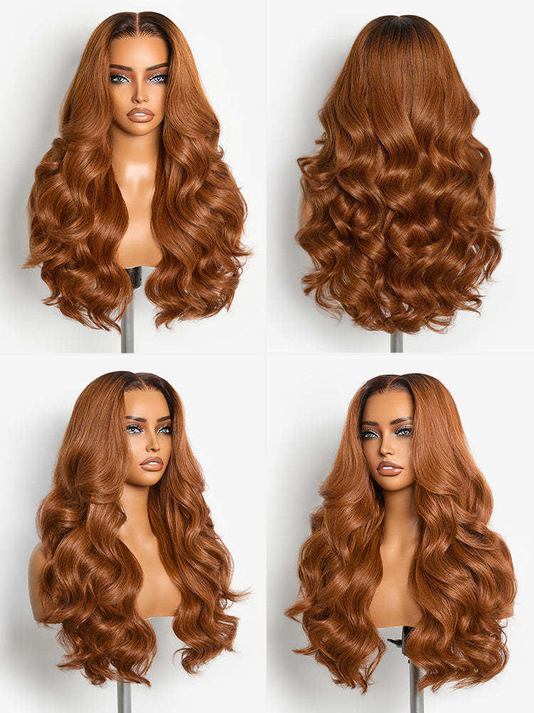 Luvme All-Day Comfort Wig 200% Density Ombre Ginger Brown Loose Wave PartingMax Glueless 7×6 Closure HD Lace Wig Pre-Cut Lace-07