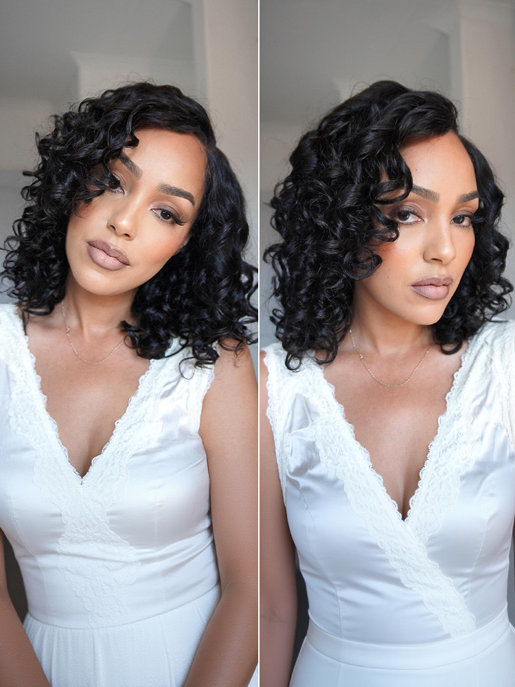 Effortless Elegance Copper Highlight / Natural Black Bouncy Curl Wig Minimalist HD Lace Glueless Wig Pre-Cut Lace-58
