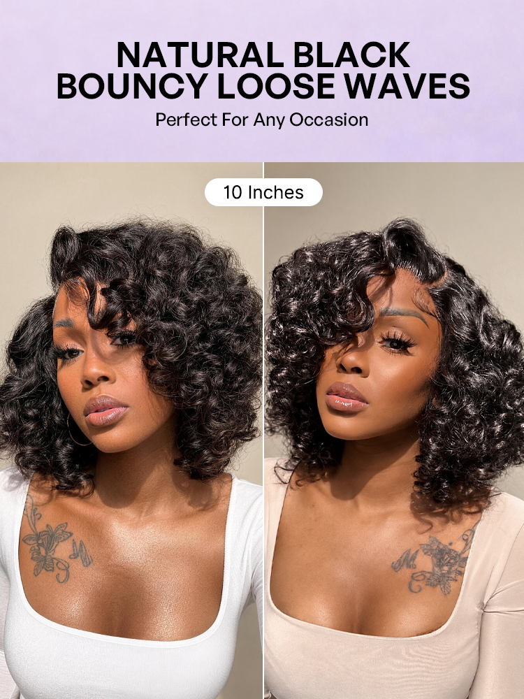 Effortless Elegance Copper Highlight / Natural Black Bouncy Curl Wig Minimalist HD Lace Glueless Wig Pre-Cut Lace-68