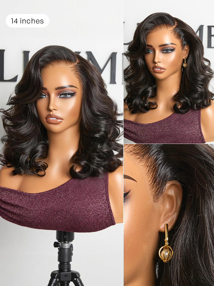 NatureMAX™ 200% Density Ombre Brown / Natural Black Loose Wave Glueless 13x6 HD Lace Front Shoulder Length Wig Pre-Cut Lace Flexi-Fit Drawstring Cap-40