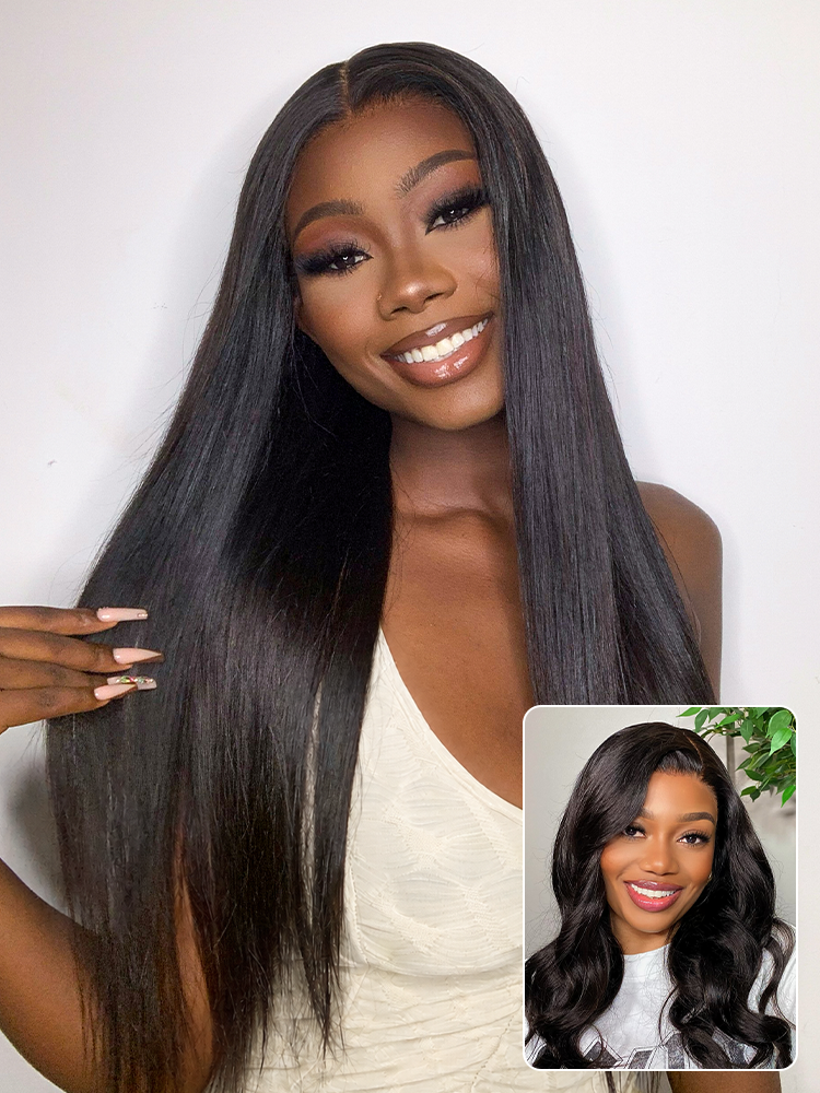 PreMax Wigs - 180% Density Body Wave / Straight Glueless 13x4 Frontal Lace Long Wig Pre-Cut Lace-22