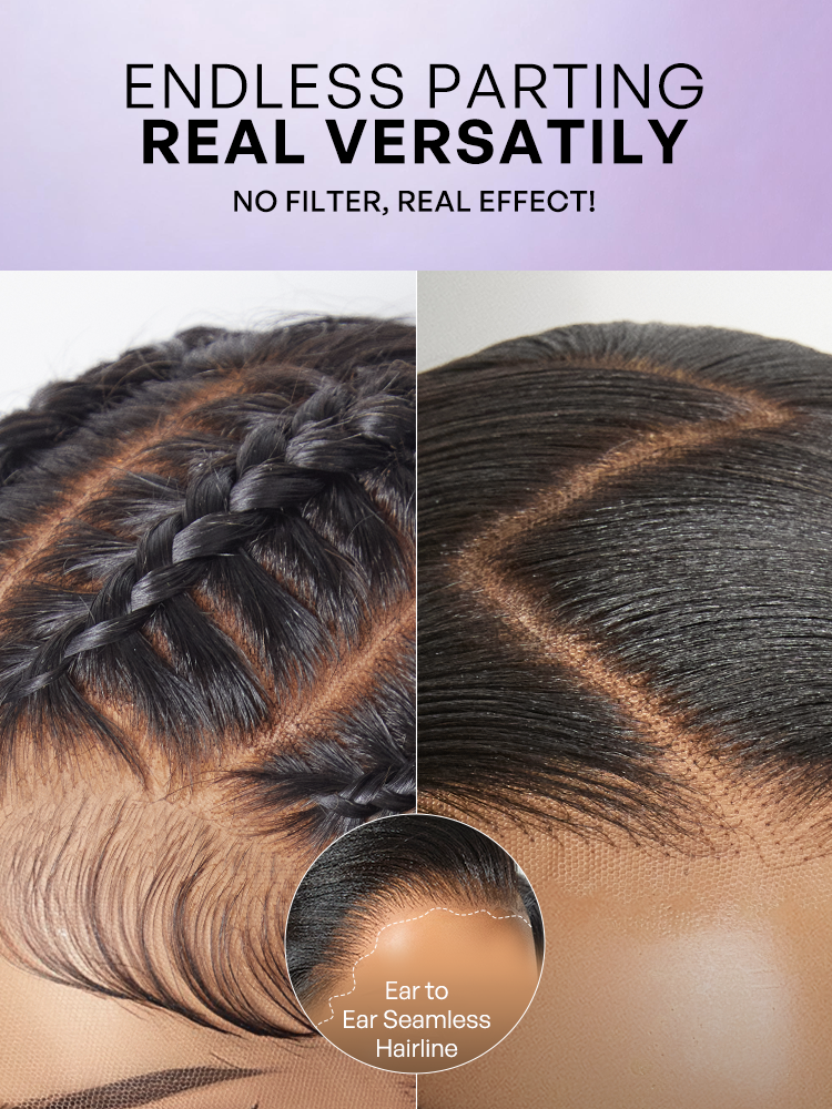 Luvme PreMax 13x4 frontal wig with straight, long style, 180% density, glueless fit, and pre-cut lace for easy wear.