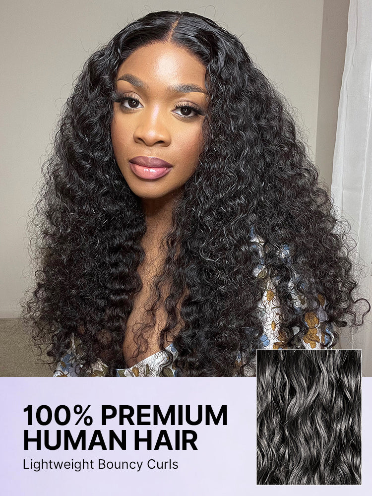 180% Density Water Wave HD 13x4 Frontal Lace Free Part Glueless Human Hair Wig Pre Cut Lace-30