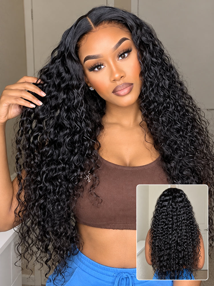 180% Density Water Wave HD 13x4 Frontal Lace Free Part Glueless Human Hair Wig Pre Cut Lace-27