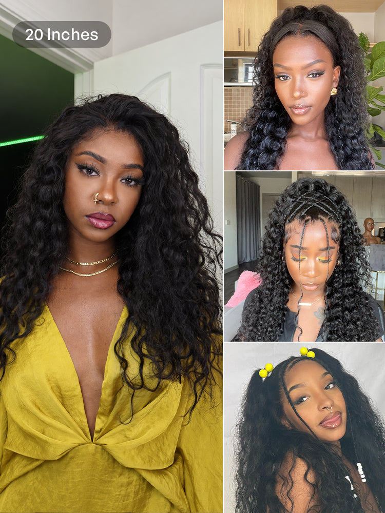 180% Density Water Wave HD 13x4 Frontal Lace Free Part Glueless Human Hair Wig Pre Cut Lace-31
