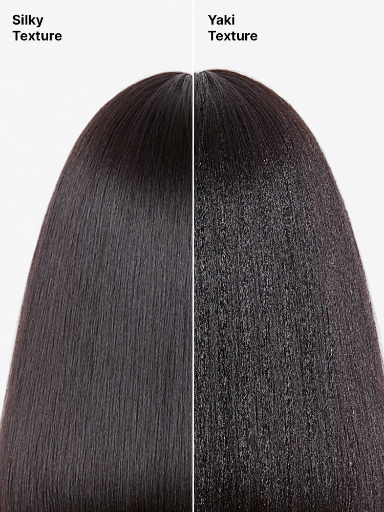 Breathable Cap Yaki Straight Ultra Natural Minimalist Lace Long Wig with Bangs-31