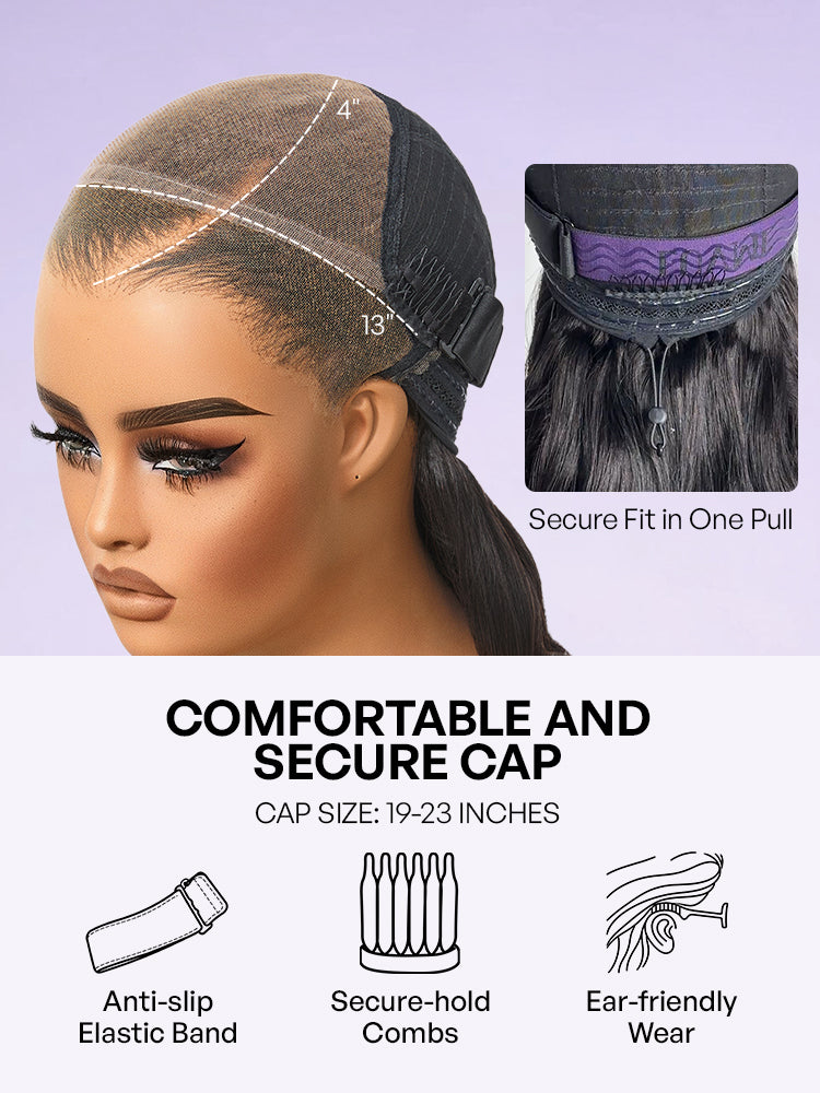 Luvme Hair NatureMAX™ Silky Straight HD lace front wig with pre-cut lace, ear-to-ear 13x4 lace, glueless, natural hair appearance