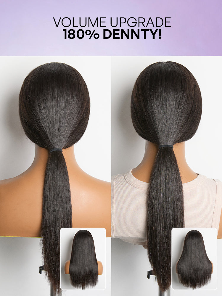 Luvme Hair NatureMAX™ Silky Straight HD lace front wig with pre-cut lace, ear-to-ear 13x4 lace, glueless, natural straight style