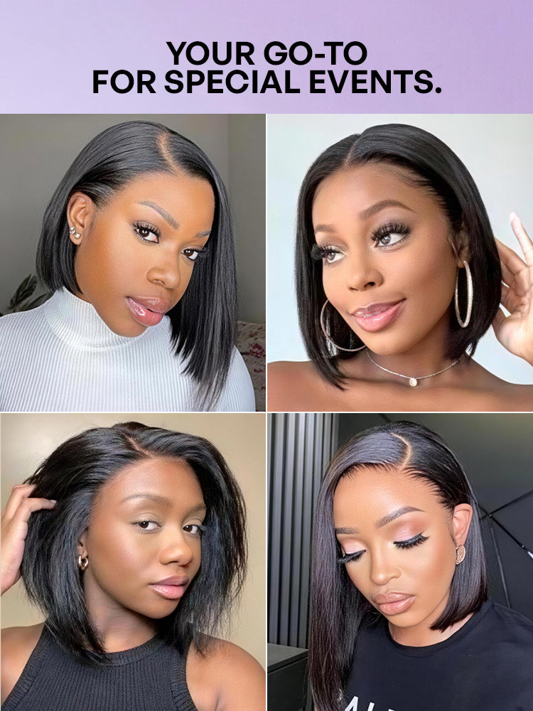 Luvme Hair NatureMAX™ Silky Straight HD lace front wig with pre-cut 13x4 lace, ear-to-ear, glueless, natural hair appearance