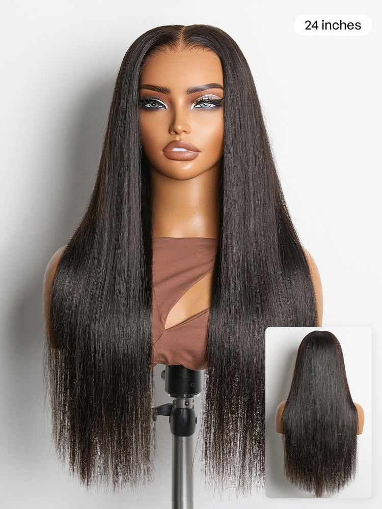 Luvme Hair NatureMAX™ Silky Straight 13x4 HD Lace Front Wig with pre-cut ear-to-ear lace and glueless design, natural hairline.