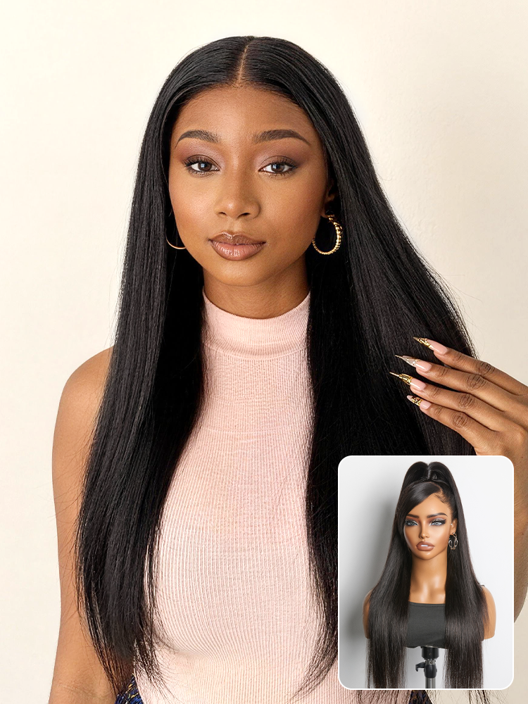 NatureMAX™ Silky Straight Glueless Ear-to-ear 13x4 HD Lace Front Wig Pre-Cut Lace
