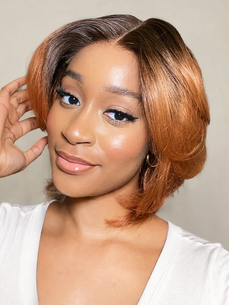 1 SEC INSTALL WIG | Elegant Boss Vibe Short Pixie Cut Ombre Ginger Glueless Minimalist HD Lace Wig Ready to Go Pre-cut Lace-11