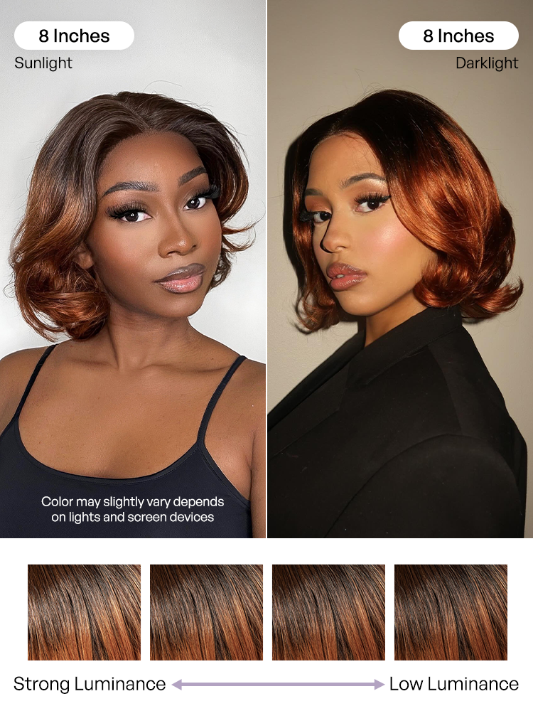 1 SEC INSTALL WIG | Elegant Boss Vibe Short Pixie Cut Ombre Ginger Glueless Minimalist HD Lace Wig Ready to Go Pre-cut Lace-13