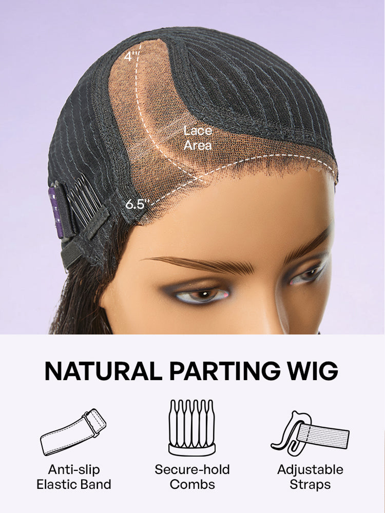 Luvme Hair brown highlight deep wave glueless lace curly wig with pre-cut HD lace and minimalist design on mannequin head.
