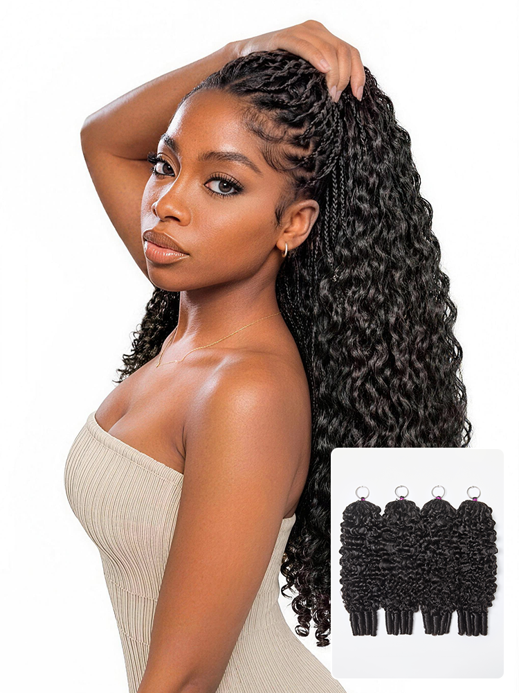 Miracle Knots Crochet Hair Burmese Curly for Boho Braids | Crochet Weaves | Fulani Braids | Twists Pre-Separated Lightweight Full & Soft Pre-Looped Human Hair Extensions Protective Style-53