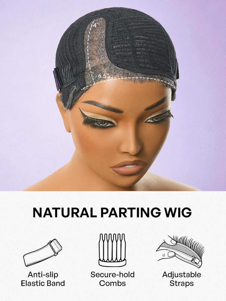 Salt and Pepper Gray Egg Curl Glueless Minimalist HD Lace Pixie Wig Pre-cut Lace-07