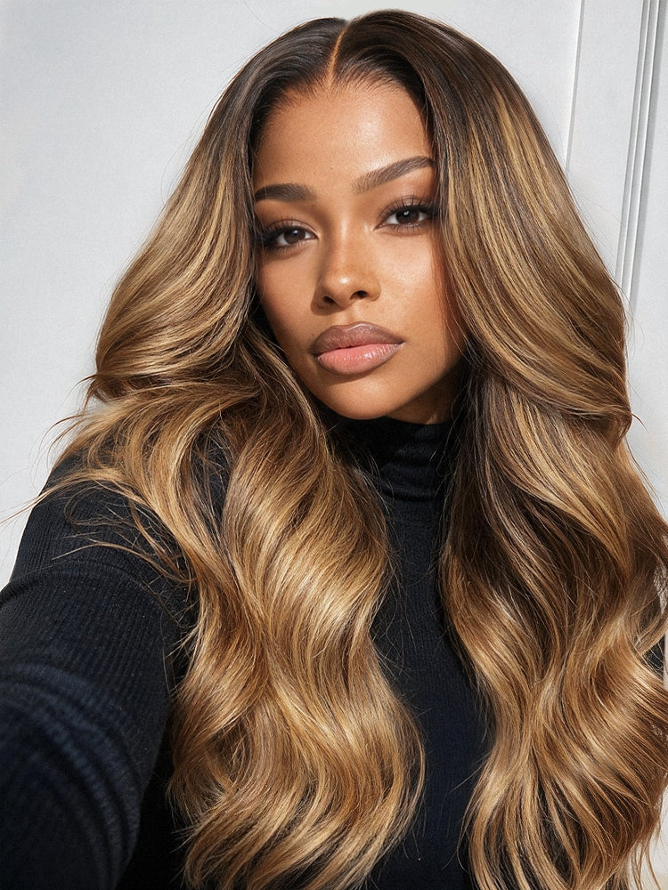 Luvme OriginaLive™ Hair 180% / 250% Density Honey Blonde Highlight Loose Wave Glueless 13x6 HD Lace Front Wig Pre-Cut Lace Flexi-Fit Drawstring Cap-16