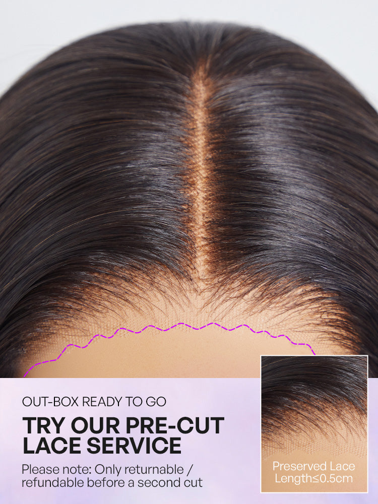 Luvme Hair ultra natural short curly wig with slicked back style, glueless ear-to-ear wide T lace front for a seamless look