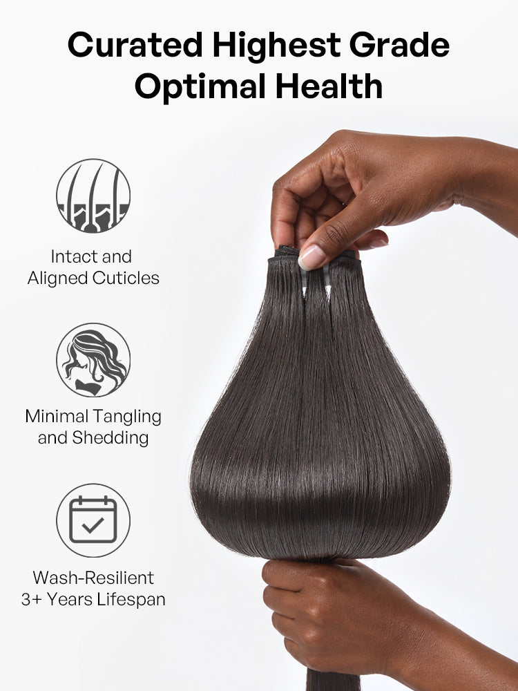 Originalive™ Bundles - Luvme 100% Unprocessed Raw Human Hair Natural Shiny Soft Long-lasting Premium Straight Hair Weft US Only-32