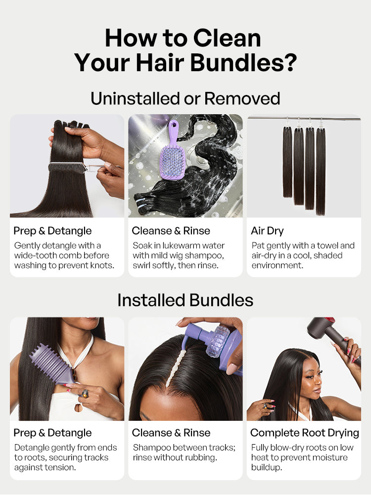 Originalive™ Bundles - Luvme 100% Unprocessed Raw Human Hair Natural Shiny Soft Long-lasting Premium Straight Hair Weft US Only-38