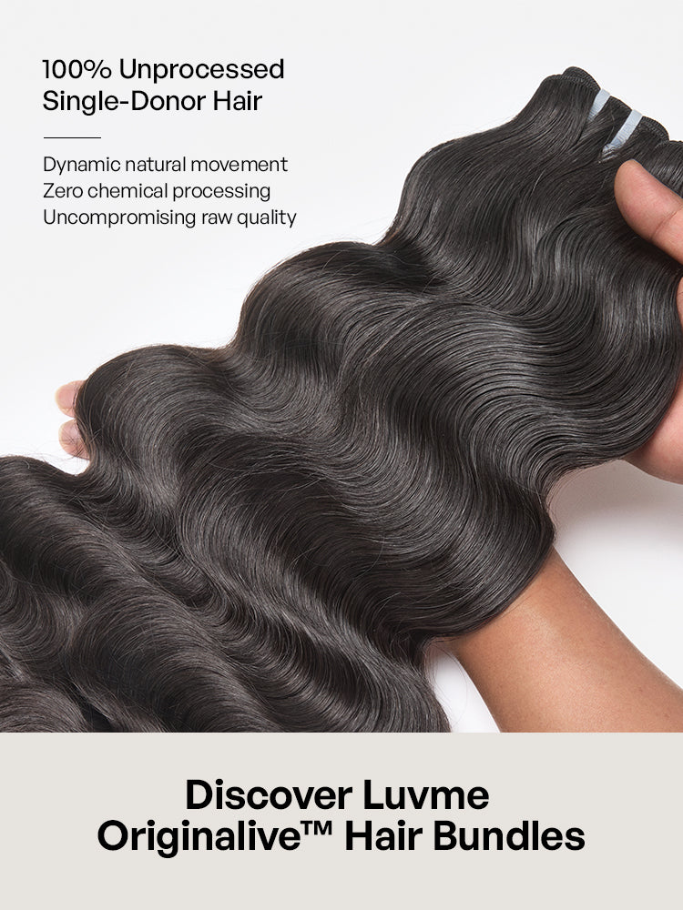 Originalive™ Bundles - Luvme Raw Virgin Human Hair Body Wave 100% Unprocessed Natural Soft Shiny Long-Lasting Hair Extensions US Only-31