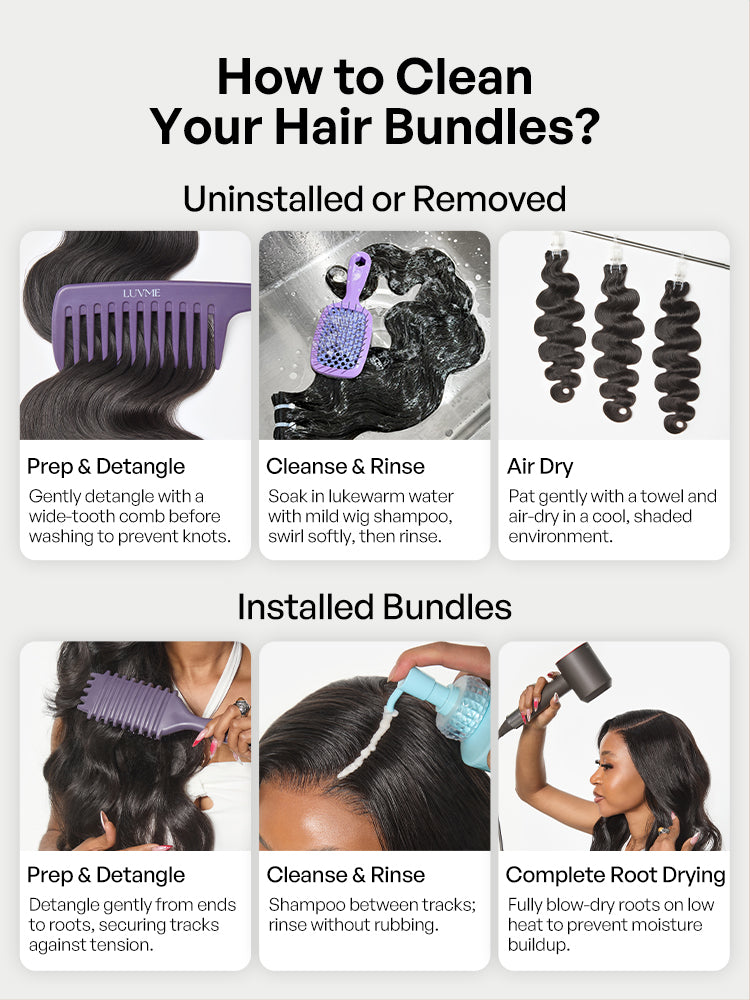Originalive™ Bundles - Luvme Raw Virgin Human Hair Body Wave 100% Unprocessed Natural Soft Shiny Long-Lasting Hair Extensions US Only-38
