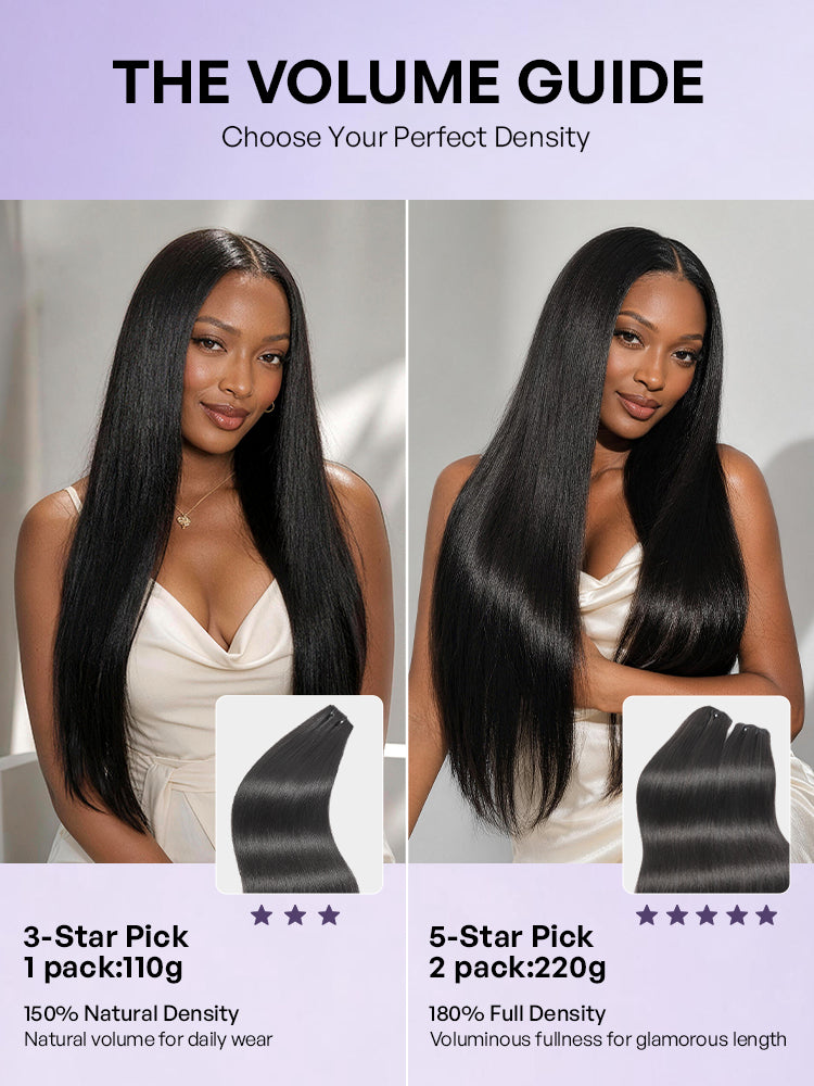 Luvme Hair Yaki Straight Zero Trace Airysoft clip-in hair extensions in 110g, seamless blend, soft and natural look