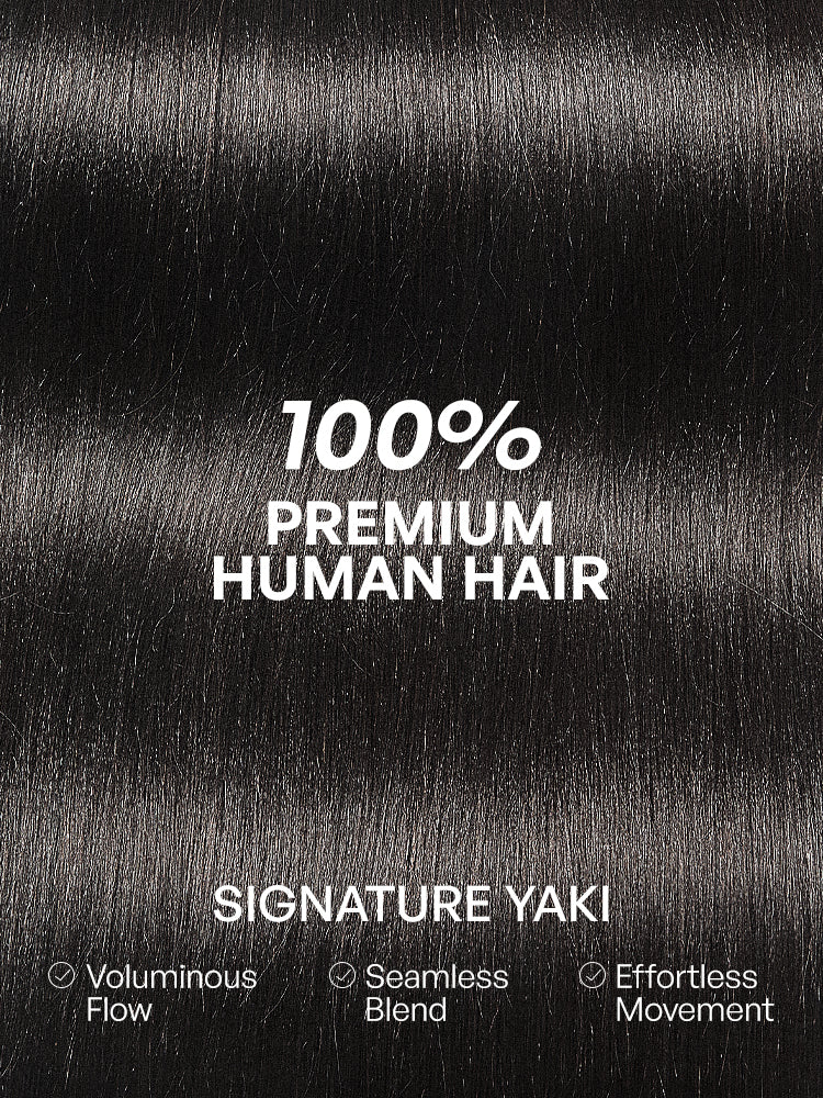 Luvme Hair Yaki Straight Zero Trace Airysoft clip-in hair extensions, seamless blend, soft, 110g, lightweight, natural-looking.