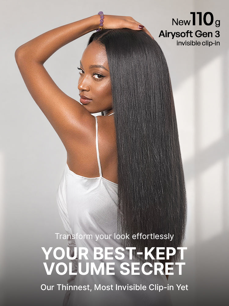 Luvme Yaki Straight Zero Trace Airysoft Invisible Clip in Hair Extensions 110g Upgraded Seamless Blend & Soft-13