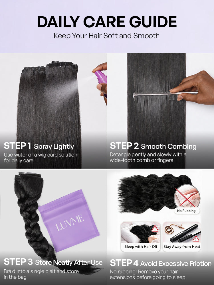 Luvme Yaki Straight Zero Trace Airysoft Invisible Clip in Hair Extensions 110g Upgraded Seamless Blend & Soft-23