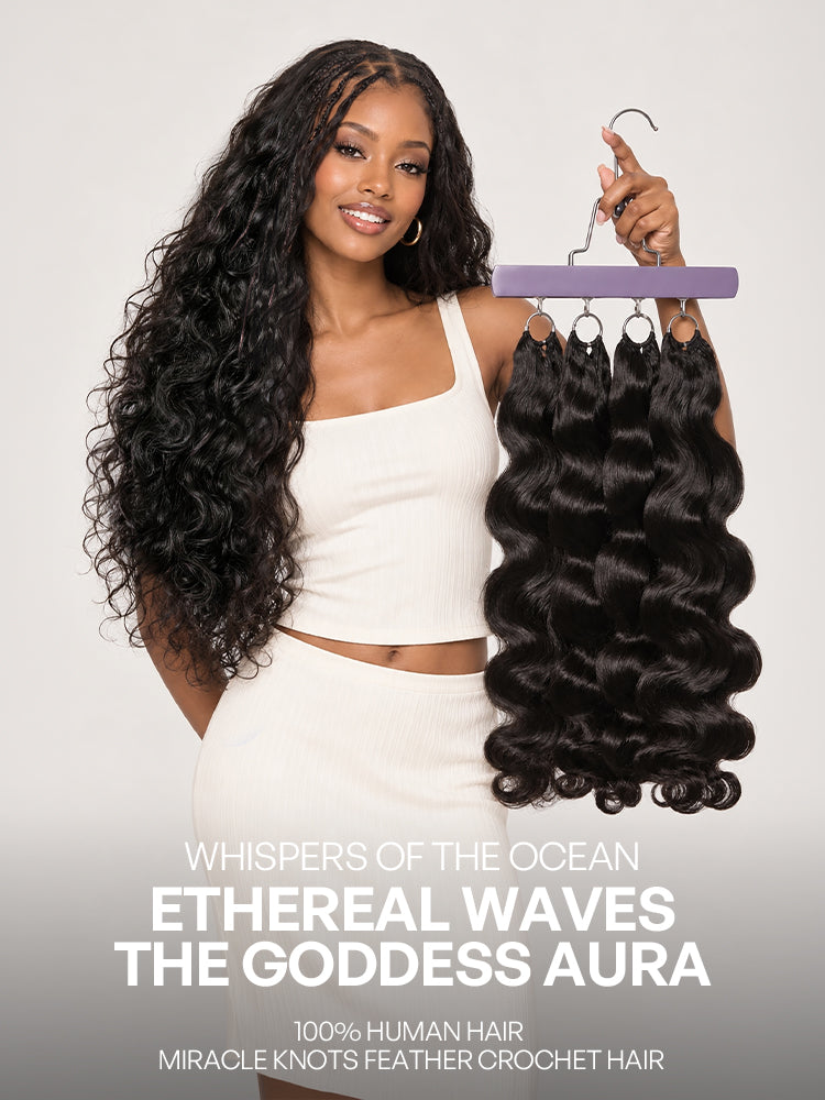 Miracle Knots Crochet Hair Body Wave for Boho Braids | Crochet Weaves | Fulani Braids | Twists Pre-Separated Lightweight Full & Soft Pre-Looped Human Hair Extensions Protective Style-11