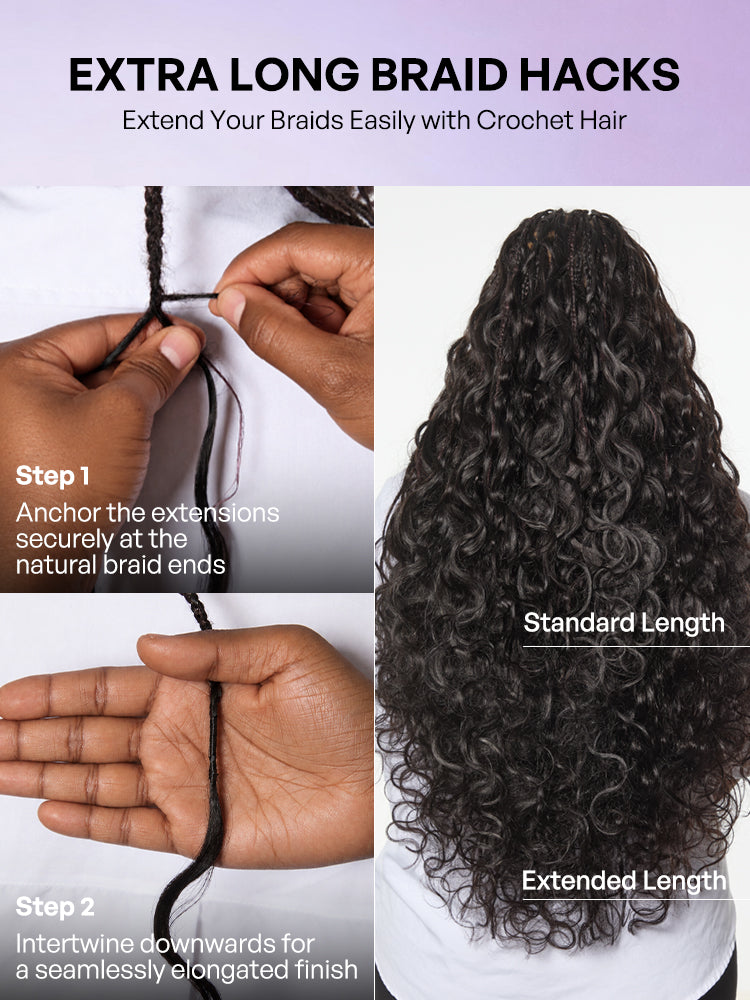 Miracle Knots Crochet Hair Body Wave for Boho Braids | Crochet Weaves | Fulani Braids | Twists Pre-Separated Lightweight Full & Soft Pre-Looped Human Hair Extensions Protective Style-16