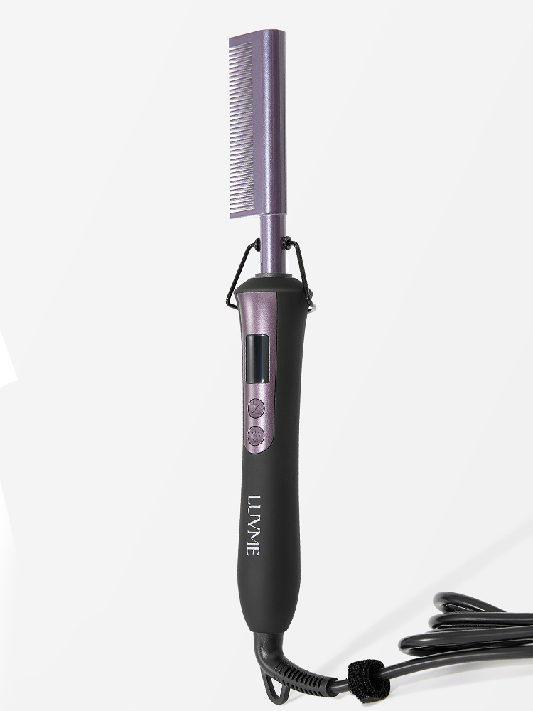 LUVME Electric Hot Comb with 8 heat settings and fast heating up to 500°F, designed for styling hair effortlessly.