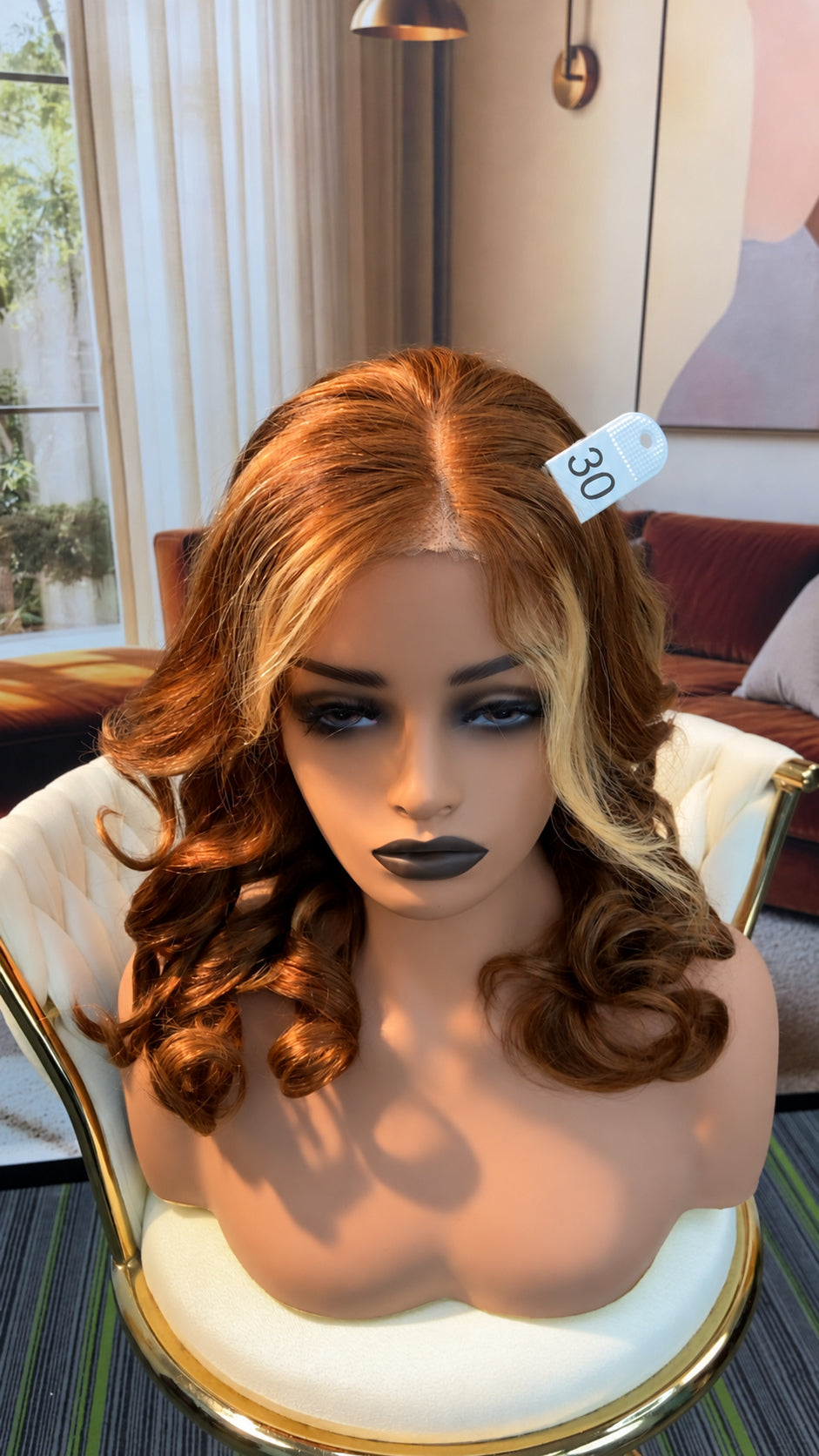 Luvme Hair live outlet wig displayed in natural style, showing its length and texture in a close-up shot.