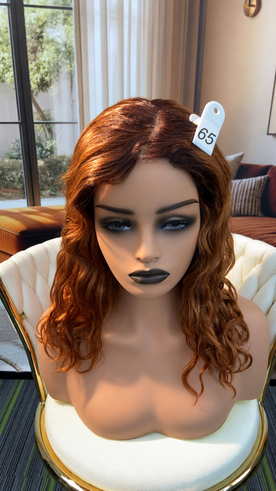 Luvme Hair live outlet wig in various styles, close-up view showcasing the hair texture and color options.