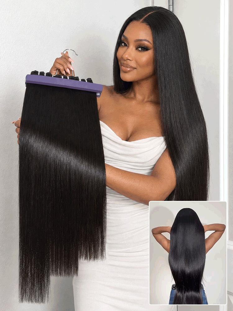 Originalive™ Bundles - Luvme 100% Unprocessed Raw Human Hair Natural Shiny Soft Long-lasting Premium Straight Hair Weft US Only-39