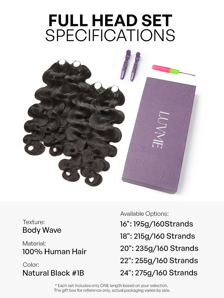 Luvme Hair Miracle Knots crochet hair with body wave texture, pre-looped human hair extensions for boho braids and protective styles.