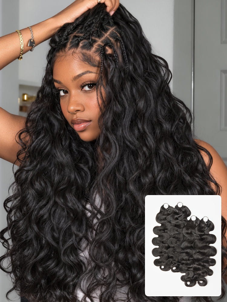 Miracle Knots Crochet Hair Body Wave for Boho Braids | Crochet Weaves | Fulani Braids | Twists Pre-Separated Lightweight Full & Soft Pre-Looped Human Hair Extensions Protective Style-27